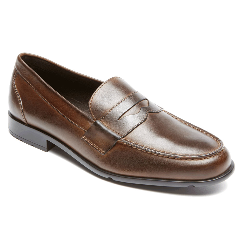 Rockport Mens Classic Penny - Loafers Dark Brown - OJR230985